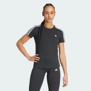 Fuzz Free Surface Adidas Women's Loungewear Essentials Slim 3-Stripes Black Tee