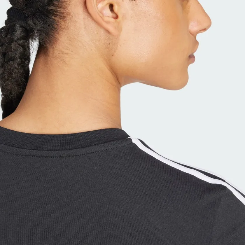 Everyday apparel Easy and Relaxed Adidas Women's Loungewear Essentials Slim 3-Stripes Black Tee