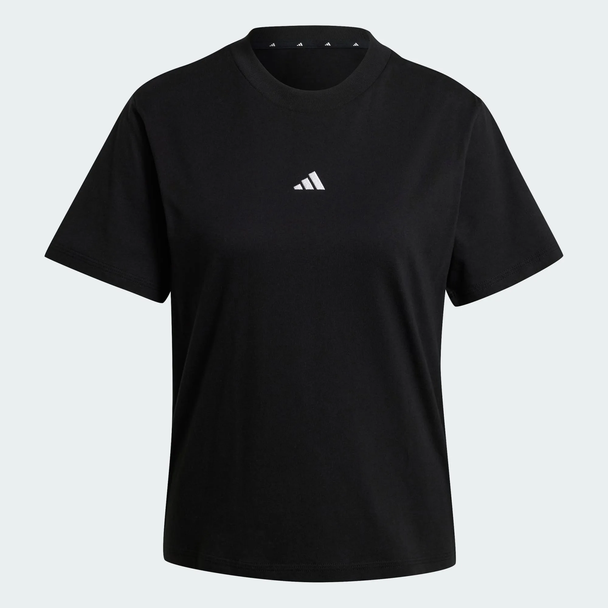 Adidas Women's Essentials Small Logo Black Tee Odor Resistant Treatment