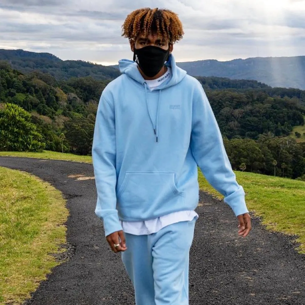 Insport Unisex Alaska Blue Hoodie Relaxed Fit Hoodie