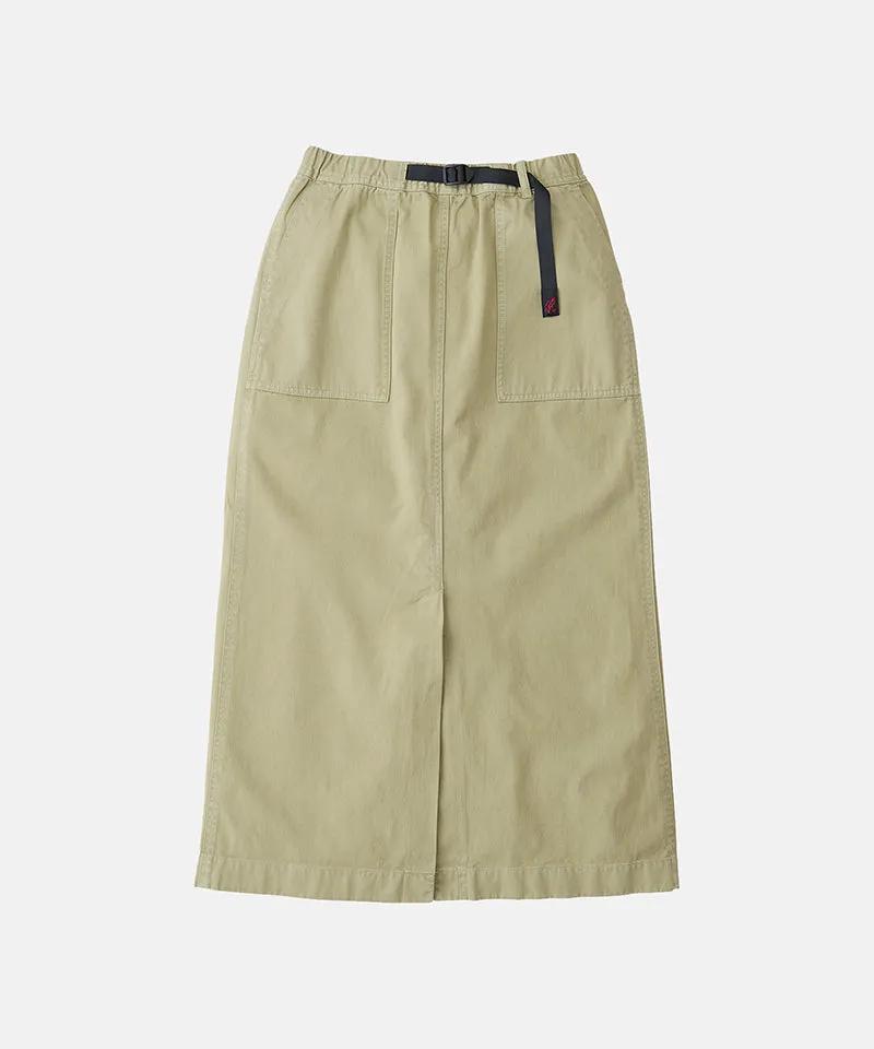 Long Baker Skirt Fold Over Detail