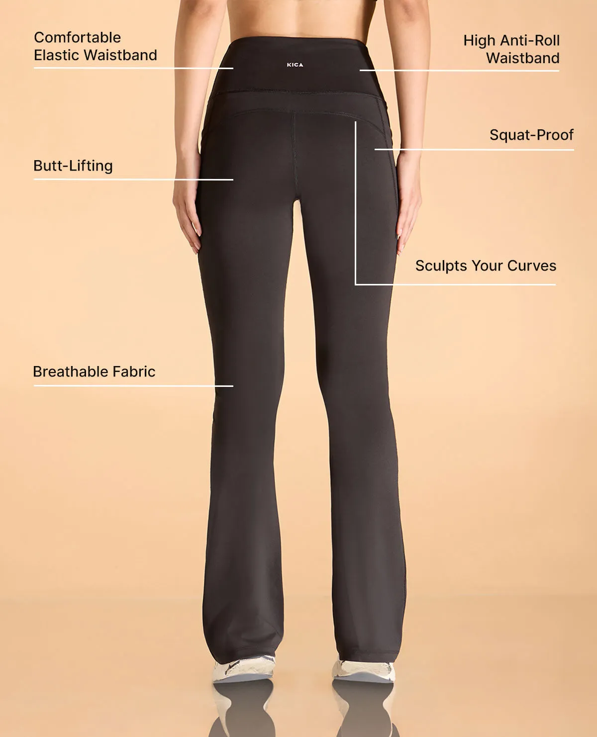 Elasticized Cuffs Women Stretchable Flared Pants
