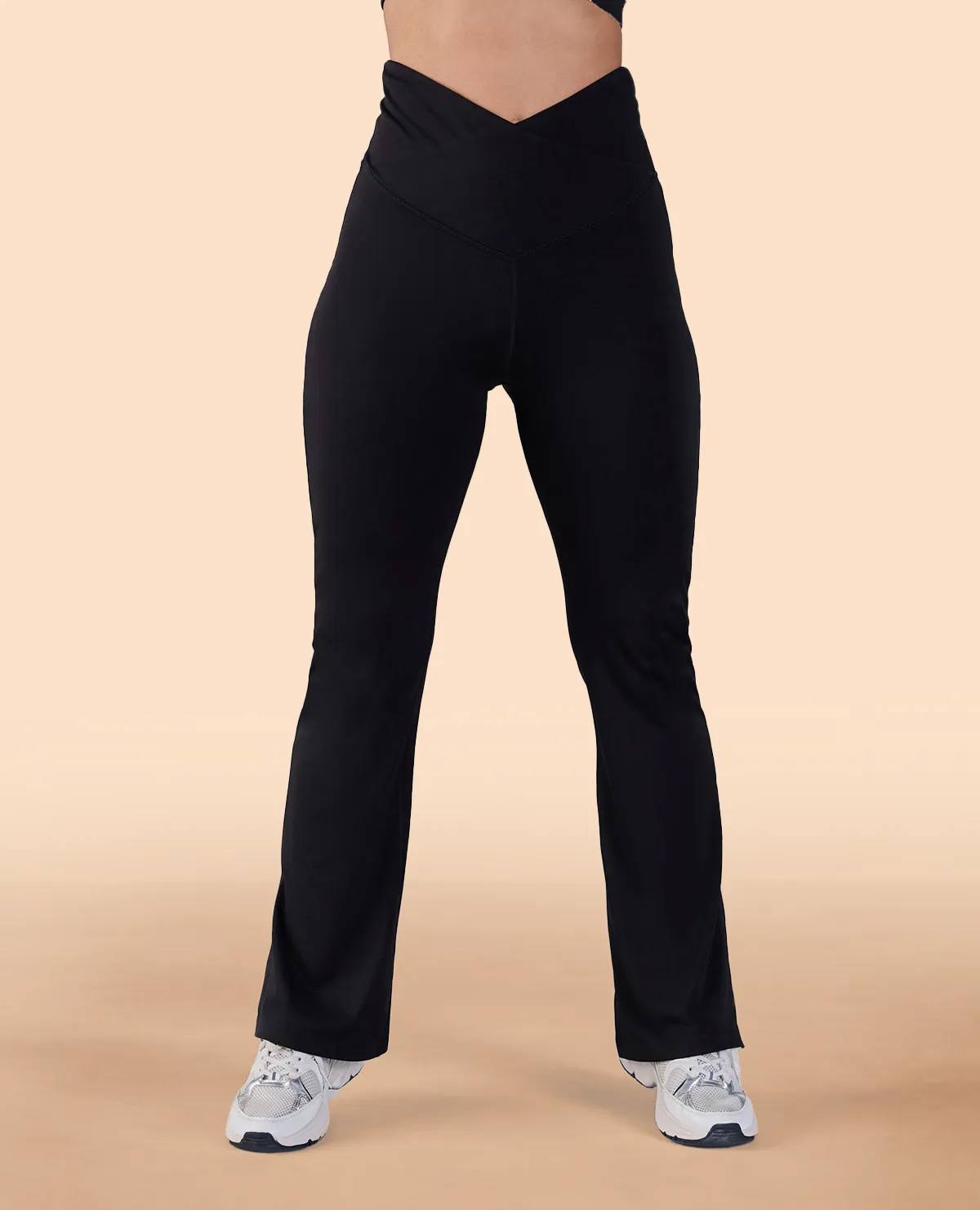 Criss-Cross Flare Pants in Second SKN Sporty Touch Non Bulk
