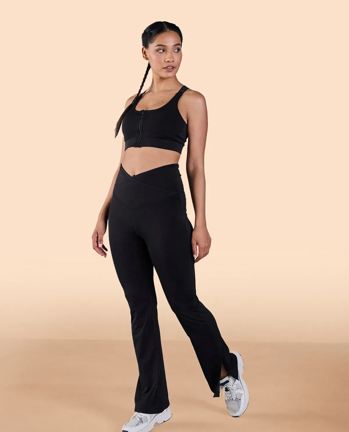 UV protection coating Criss-Cross Flare Pants in Second SKN