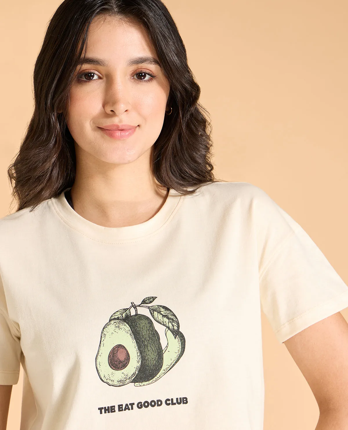 Avocado Cropped Cotton Top Trendy Vibe
