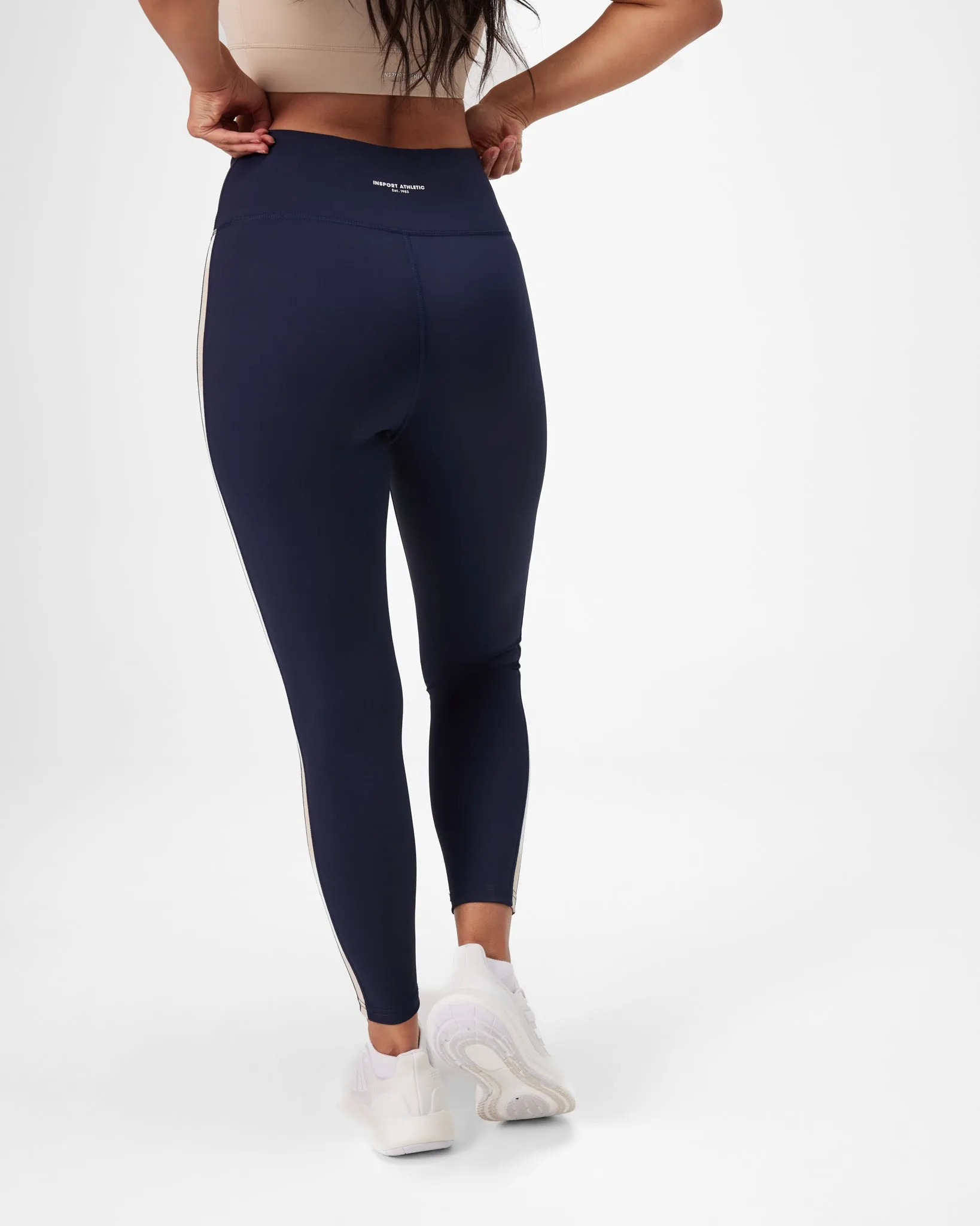 Insport Womens Escape Panel Full Length Tight Navy/Cream Basic Core