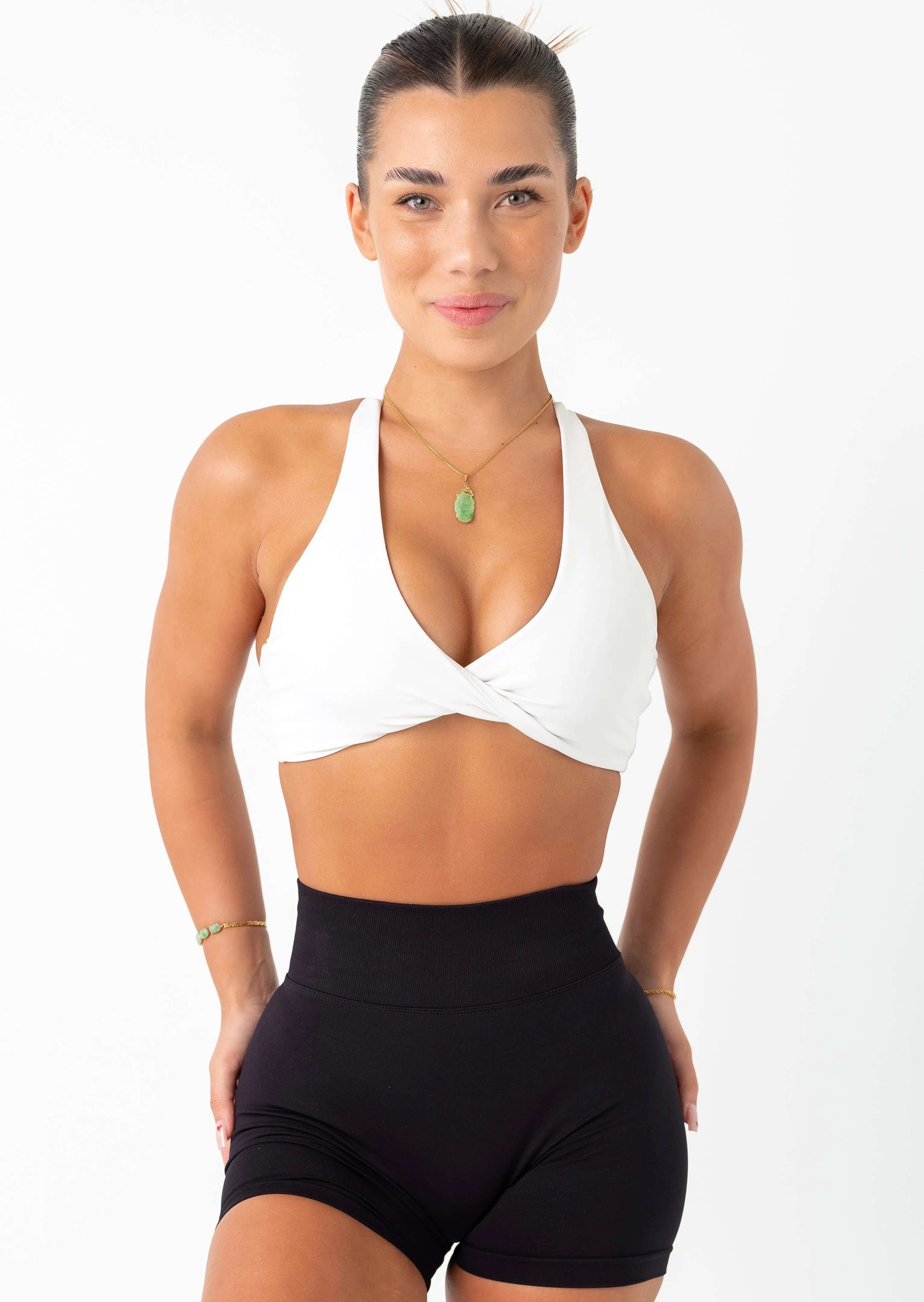 TWIST BRA - WHITE Spaghetti straps