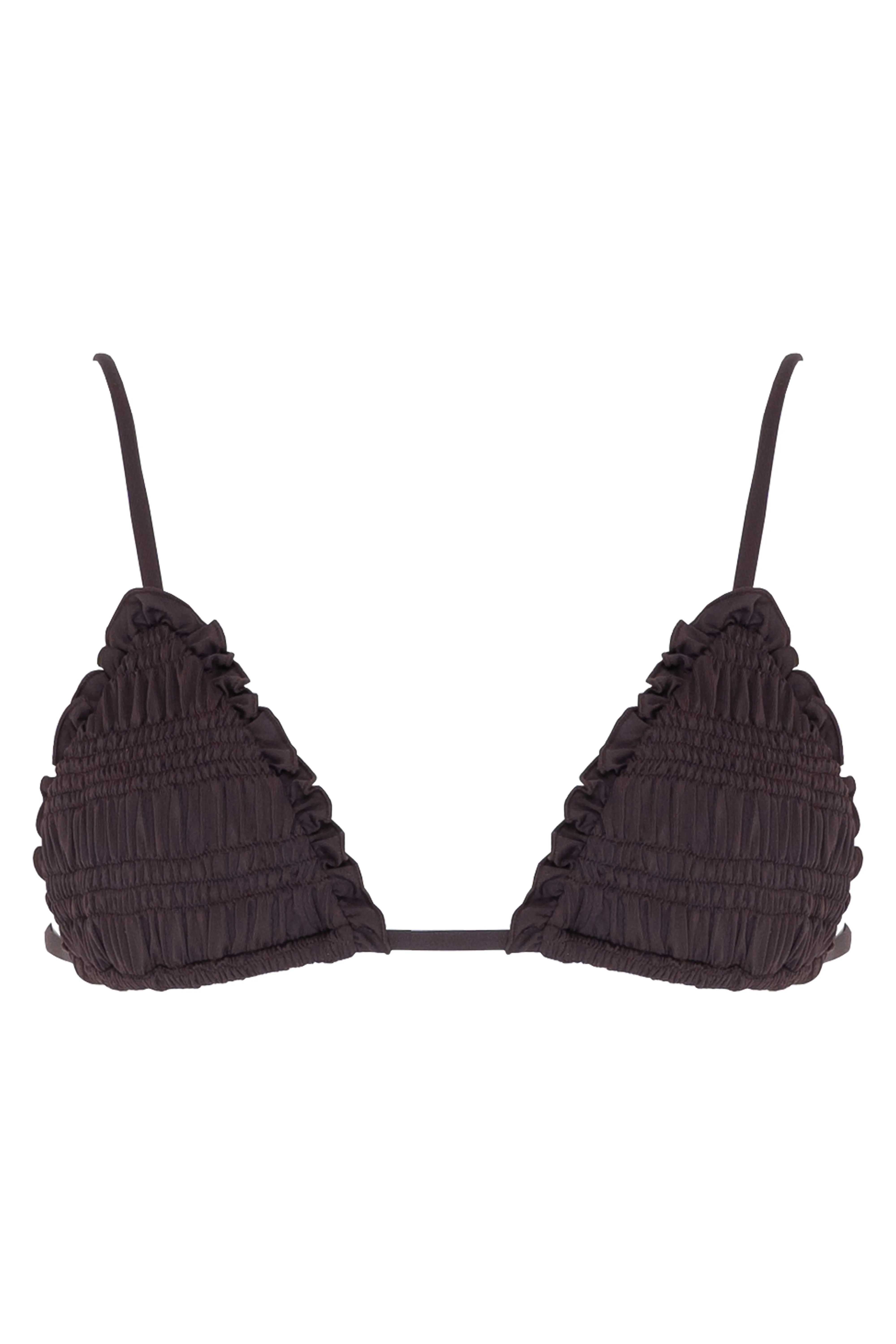 Mae Tri Bikini Top - Cacao Flexible Back Closure