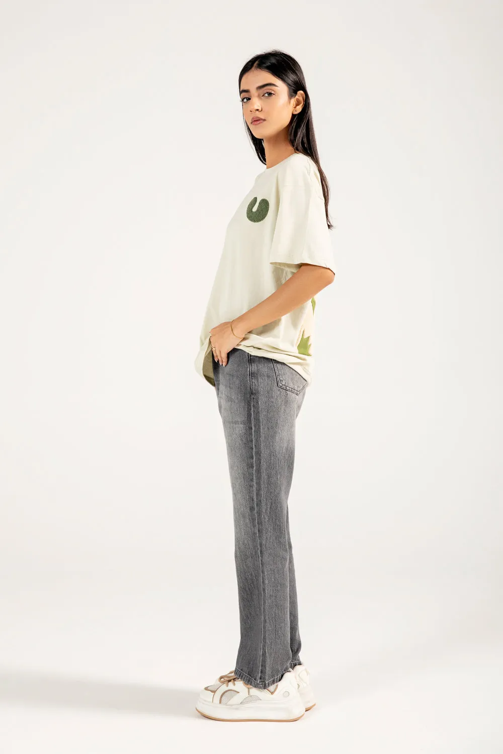 Lounge Wear ButterSoftKnit TOWEL EMBROIDERY GRAPHIC TEE