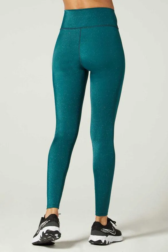 All-Season Fit Wear It To Heart Bowie High Waist Legging - Teal Nova Sparkle