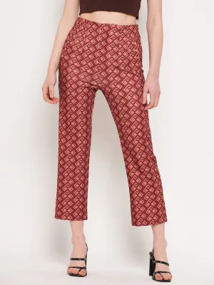 Cozy Look Madame Printed Rosewood Trouser