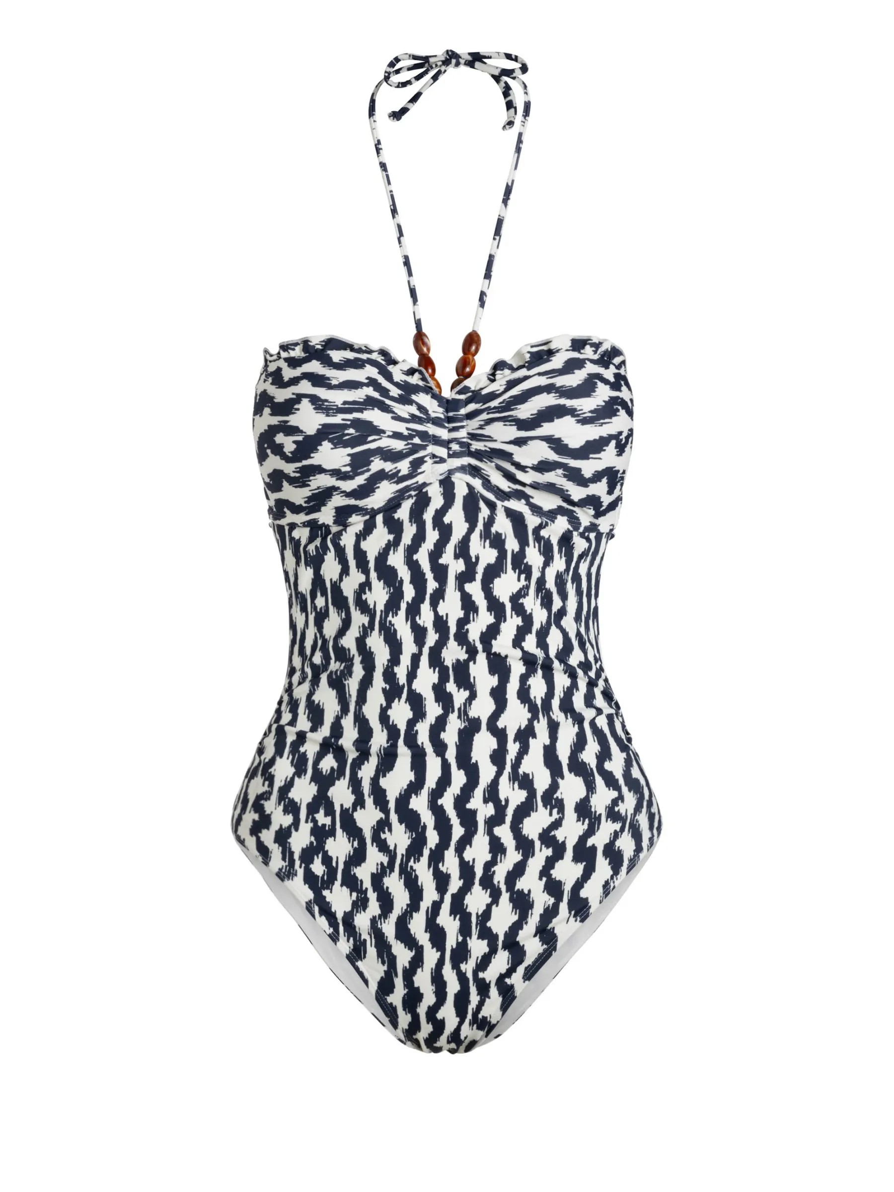 Talia One Piece In Elysia Waves Tropical Comfort Saltwater Resistant Fabric