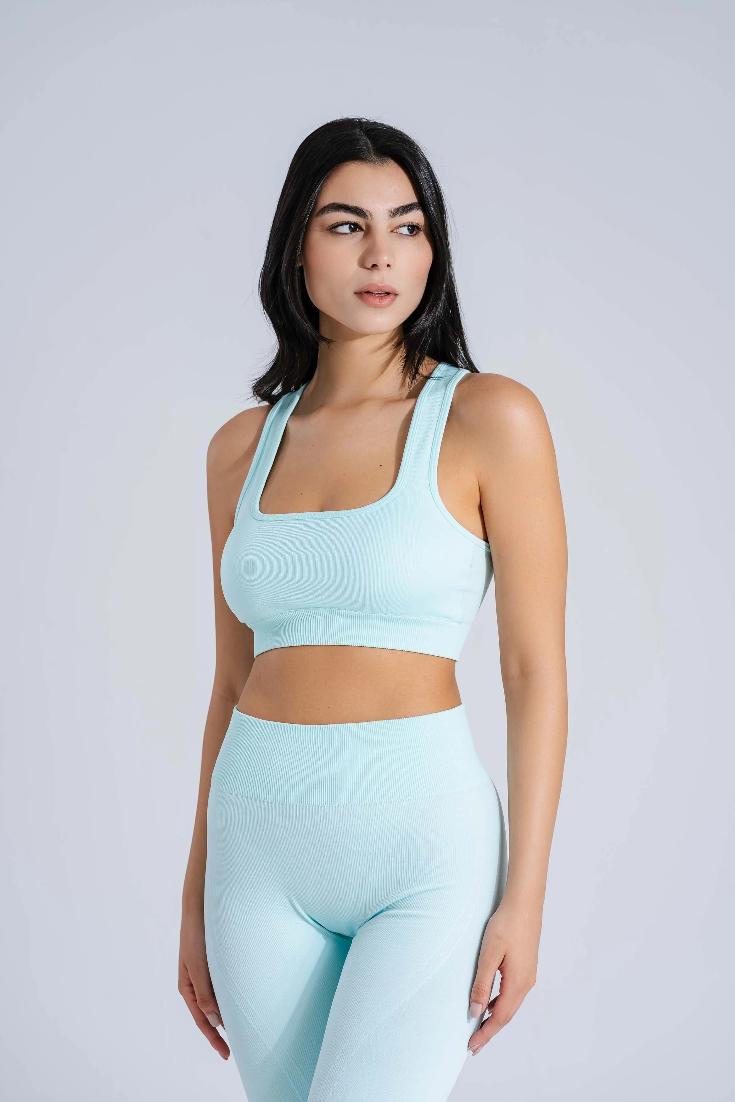 AuraFit Seamless Yoga Bra Lightweight Performance Material Sustainable workout gear