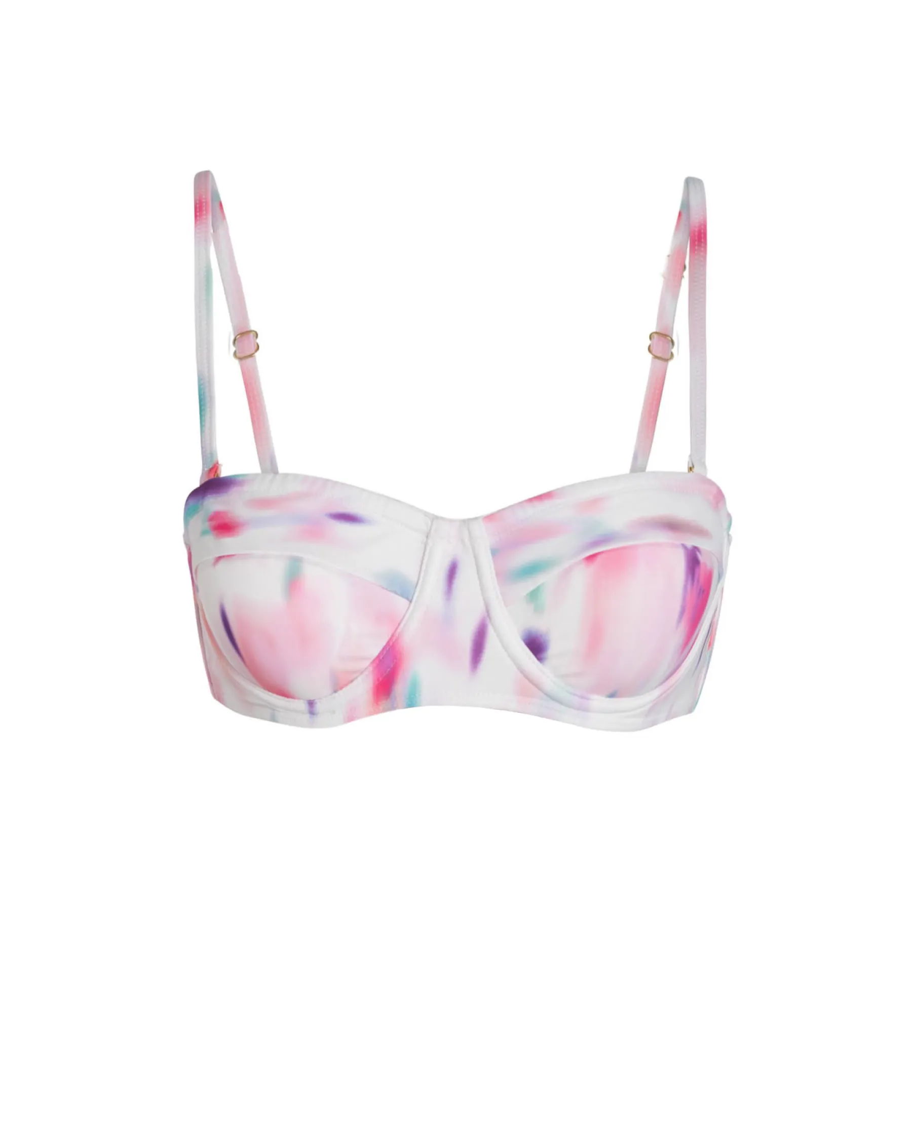 Nellie Top In Hazy Ikat Ivory Wrinkle Resistant Material Contoured Cup Structure