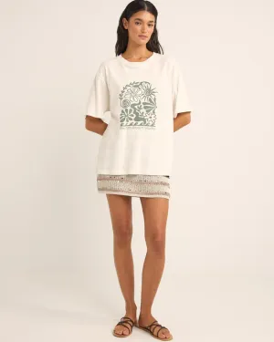 Active Lifestyle Bloom Studio Oversized S/S T-Shirt - Natural