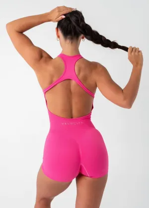 Breathable Mesh Panels SCRUNCH CONTOUR ONE PIECE - PINK