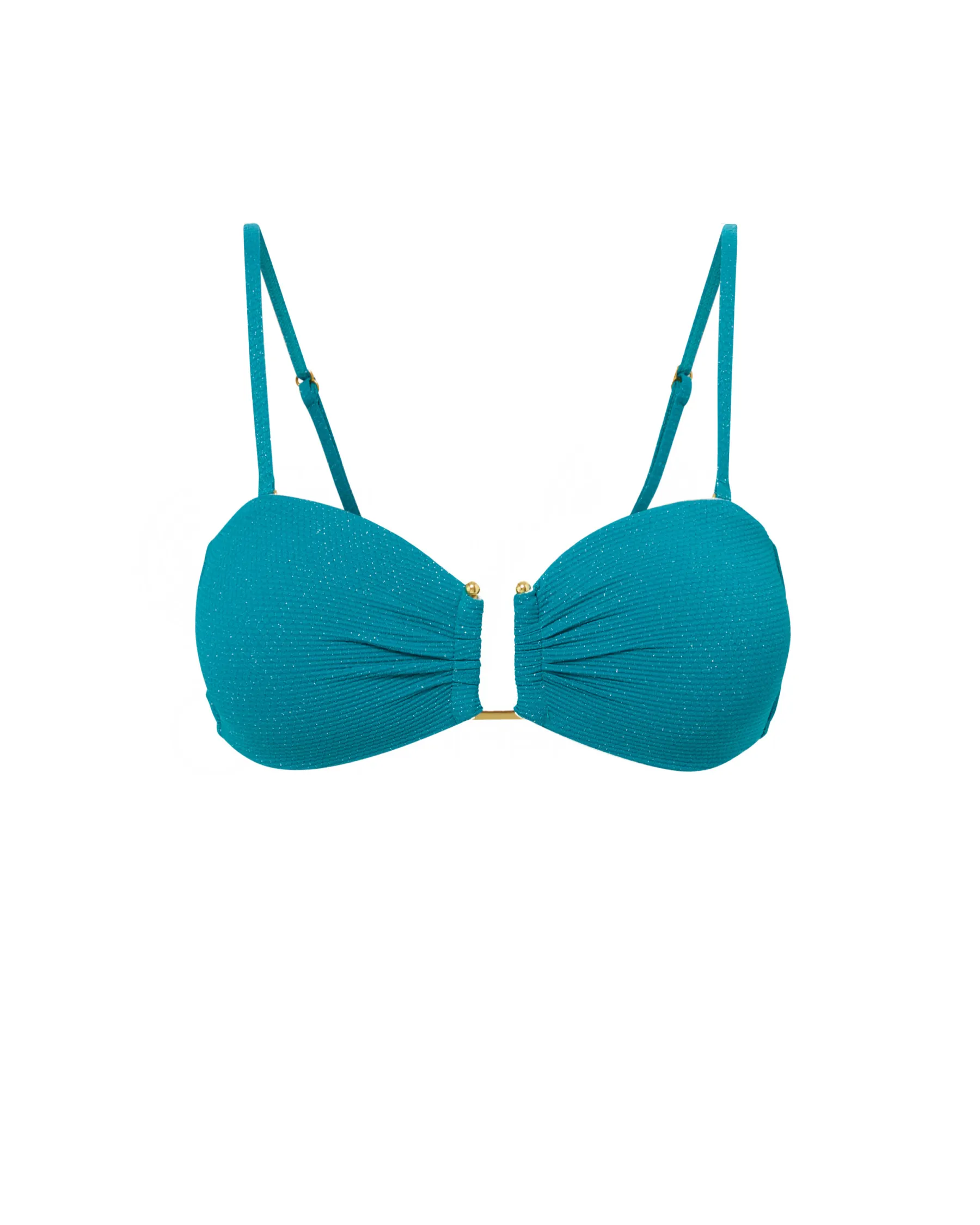 Reinforced Seams Gina Top In Jungle Green Metallic Pique