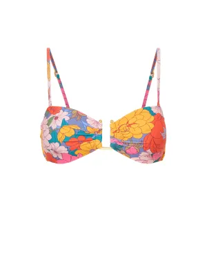 Gina Top In Zinnia Fields No Ride Up Design Removable Padding