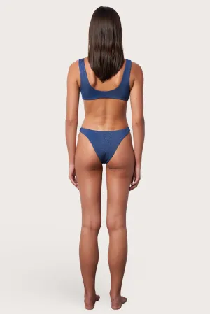 High Hip Bikini Bottom - Abyss Shimmer Quick Drying Technology Wrinkle resistant fabric