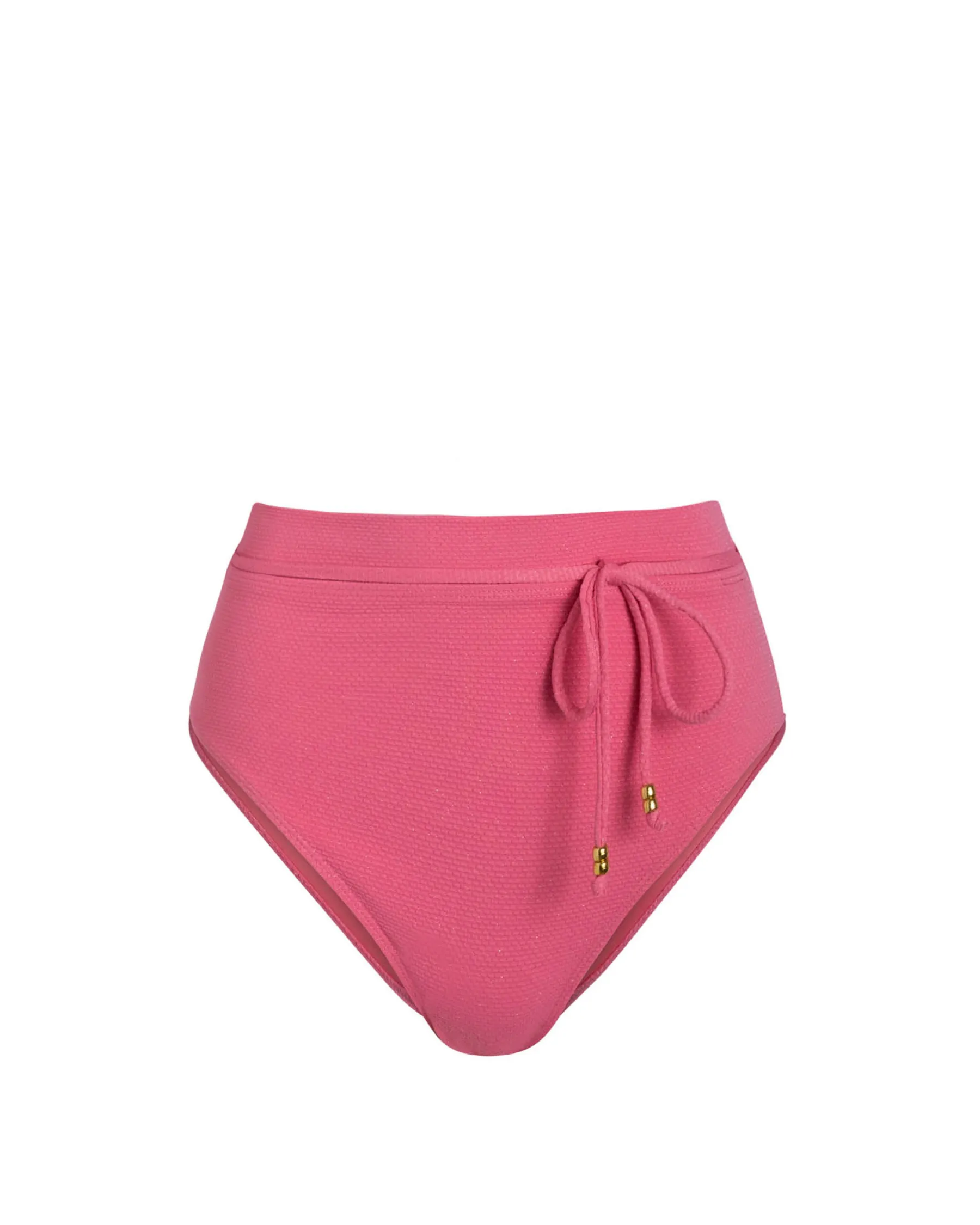 Recycled Material Blend Belted Hi Waist Hi Leg Bottom In Hibiscus Metallic