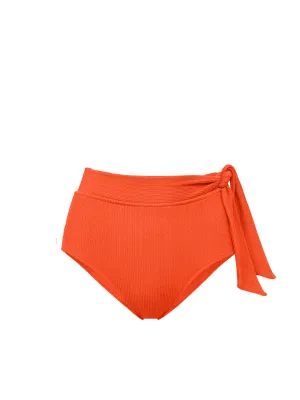 Side Tie High Waist Bottom In Flame Texture Versatile Layering Butter Soft Stretch