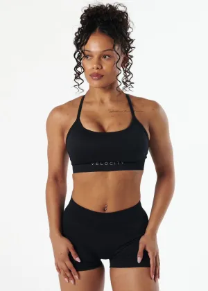 DEFINE SEAMLESS BRA 2.0 - BLACK Elastic waistband seams