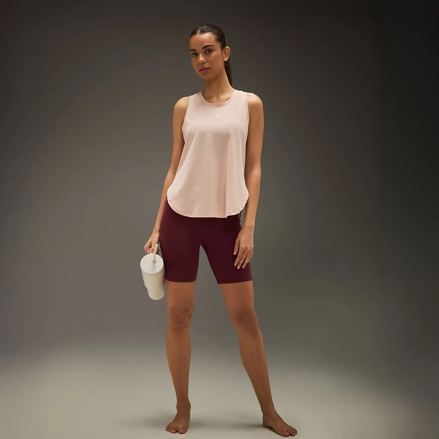 Short - term - deployable Activewear Design Women Elevated Flared Tank Top Soft Pink