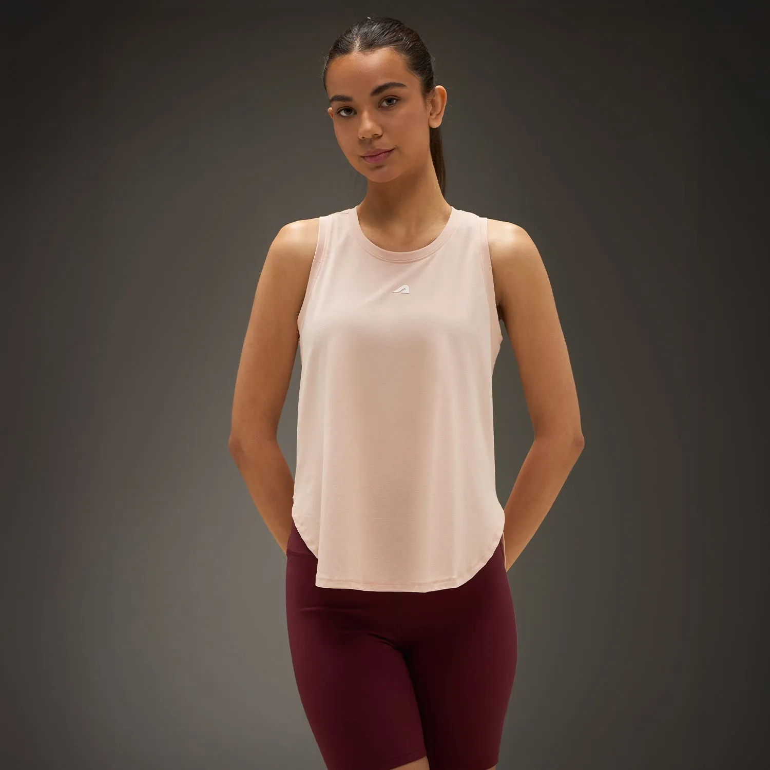 Breathable Design Women Elevated Flared Tank Top Soft Pink