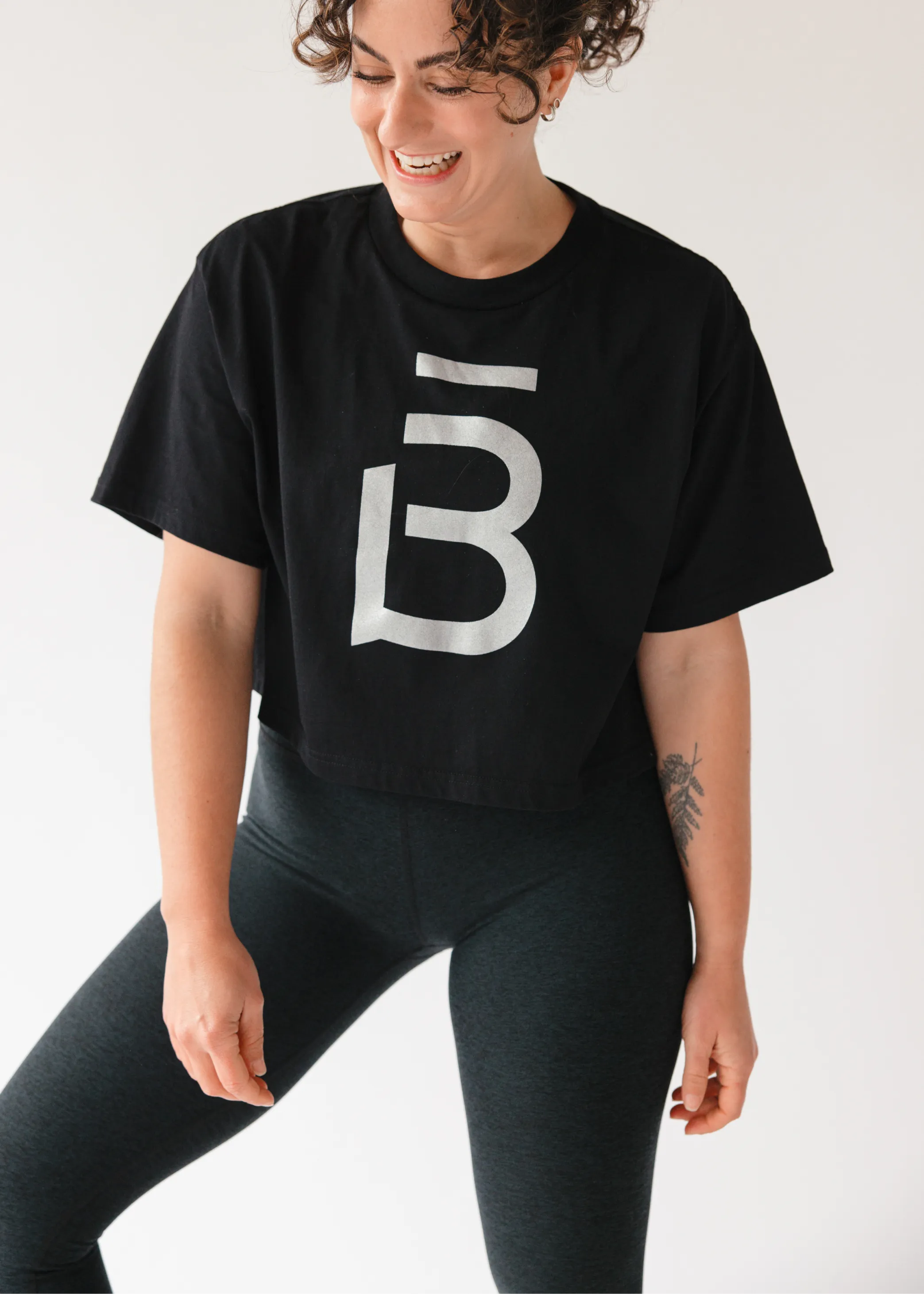 RipstopFabric Casual Shirt b3 Big B Crop Tee - Black/Silver
