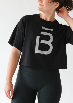 b3 Big B Crop Tee - Black/Silver StretchableMaterial Bold Step