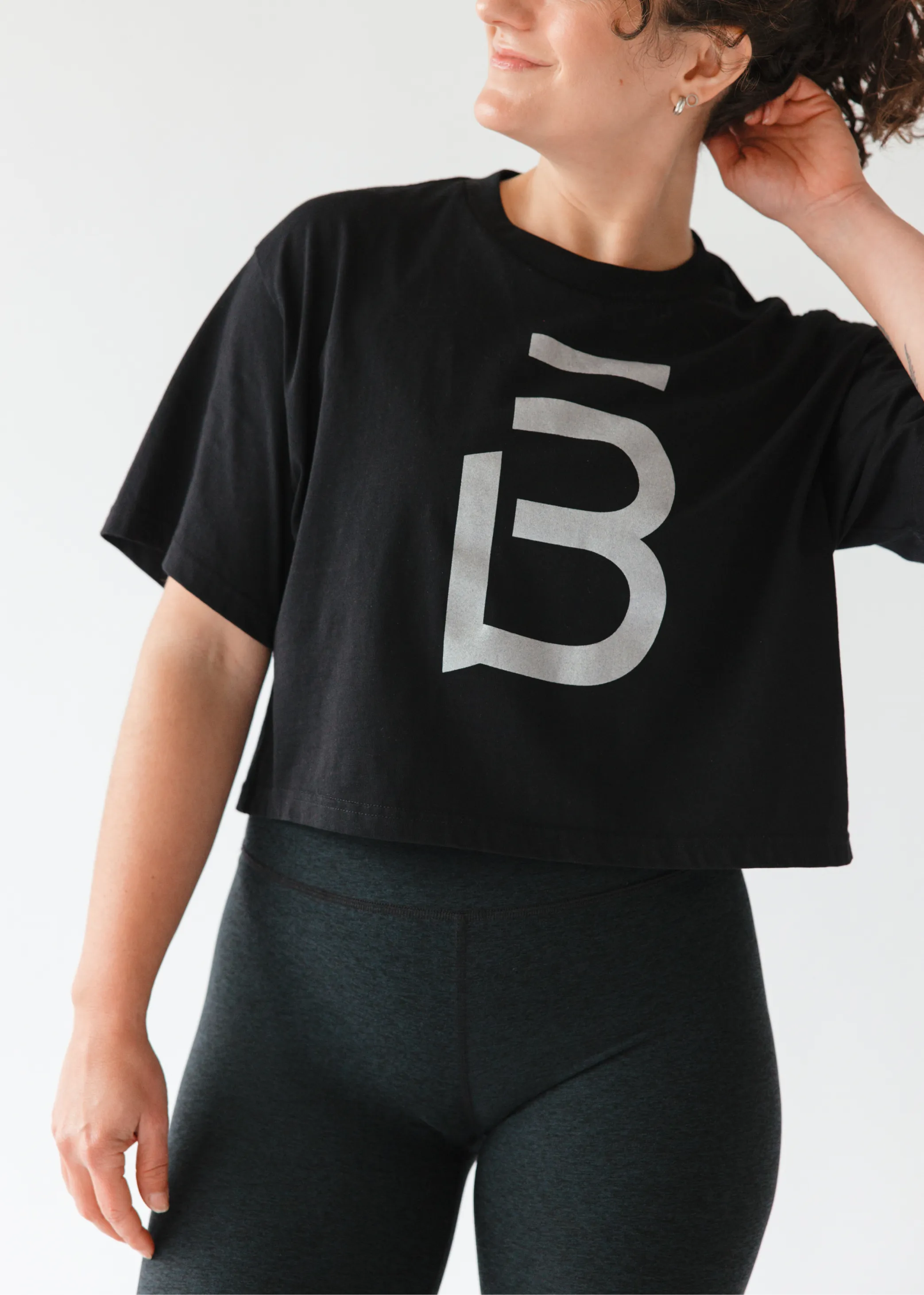 Layer Safe EcoFriendlyDye b3 Big B Crop Tee - Black/Silver