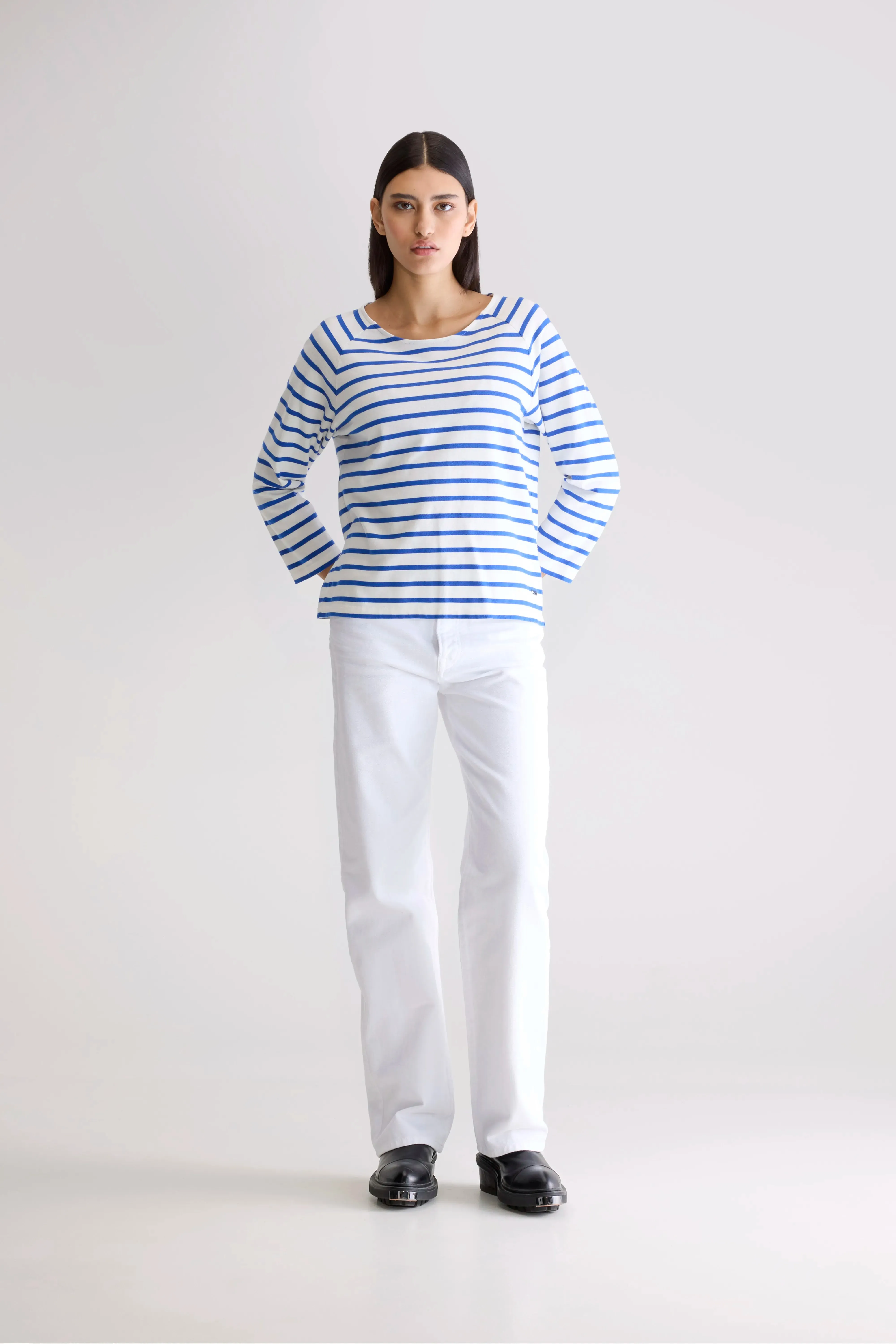 Comfortable Style Maow crew-neck t-shirt (252 / W / STRIPE C)