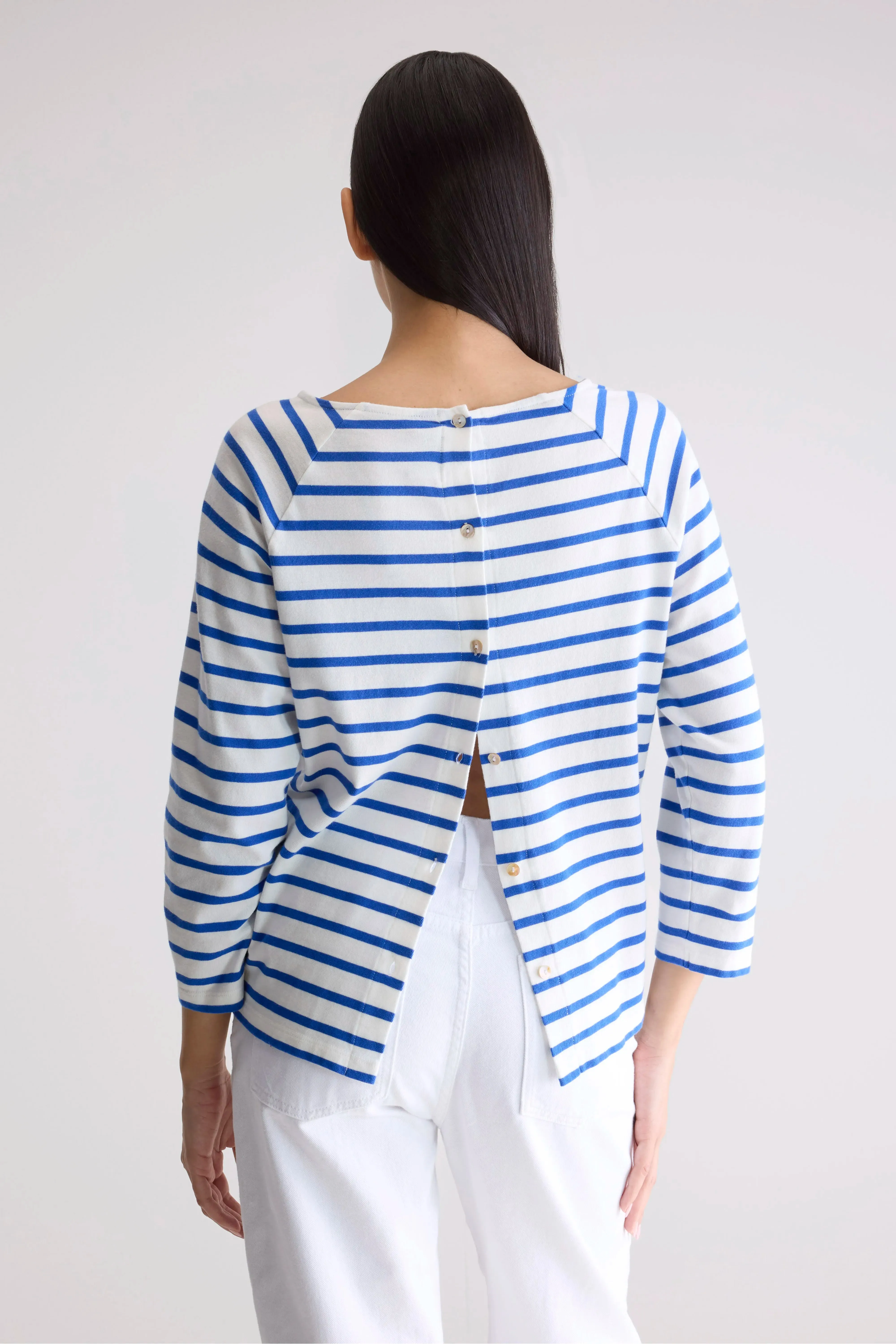 Fashionable Comfort Award-winning Maow crew-neck t-shirt (252 / W / STRIPE C)
