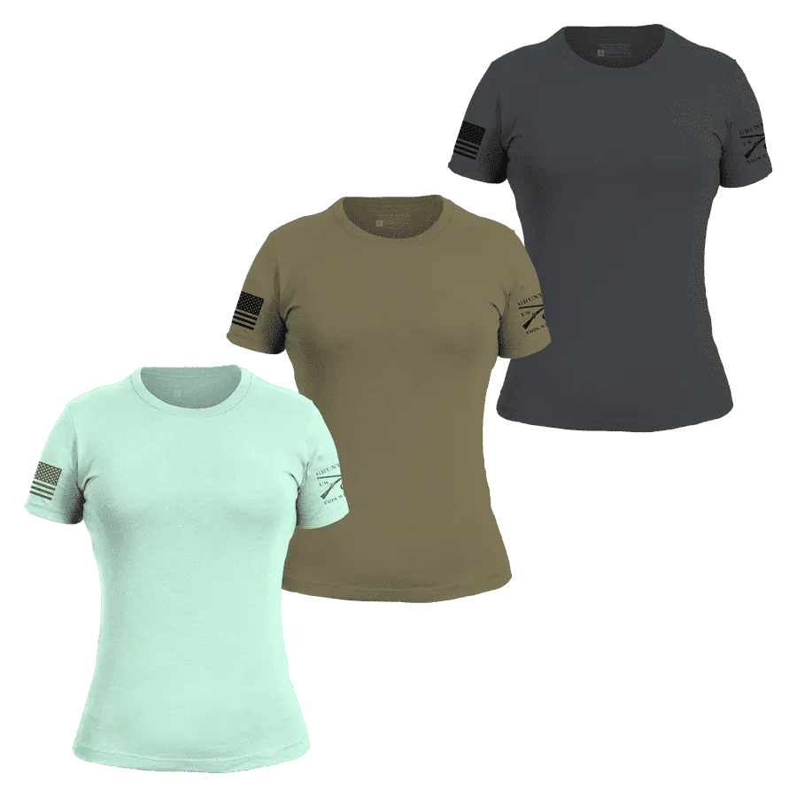 Smooth Finish Basic T-Shirt Women's Slim Fit Spring Collection 3-Pack