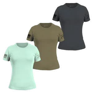 Basic T-Shirt Women's Slim Fit Spring Collection 3-Pack Premium Material Chic and Soft