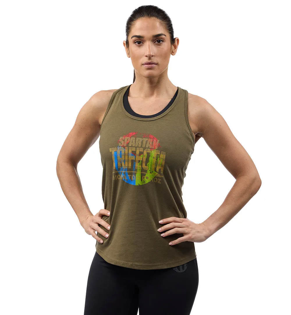 Vintage Style Earth Glow SPARTAN Trifecta Battle Tank - Women's