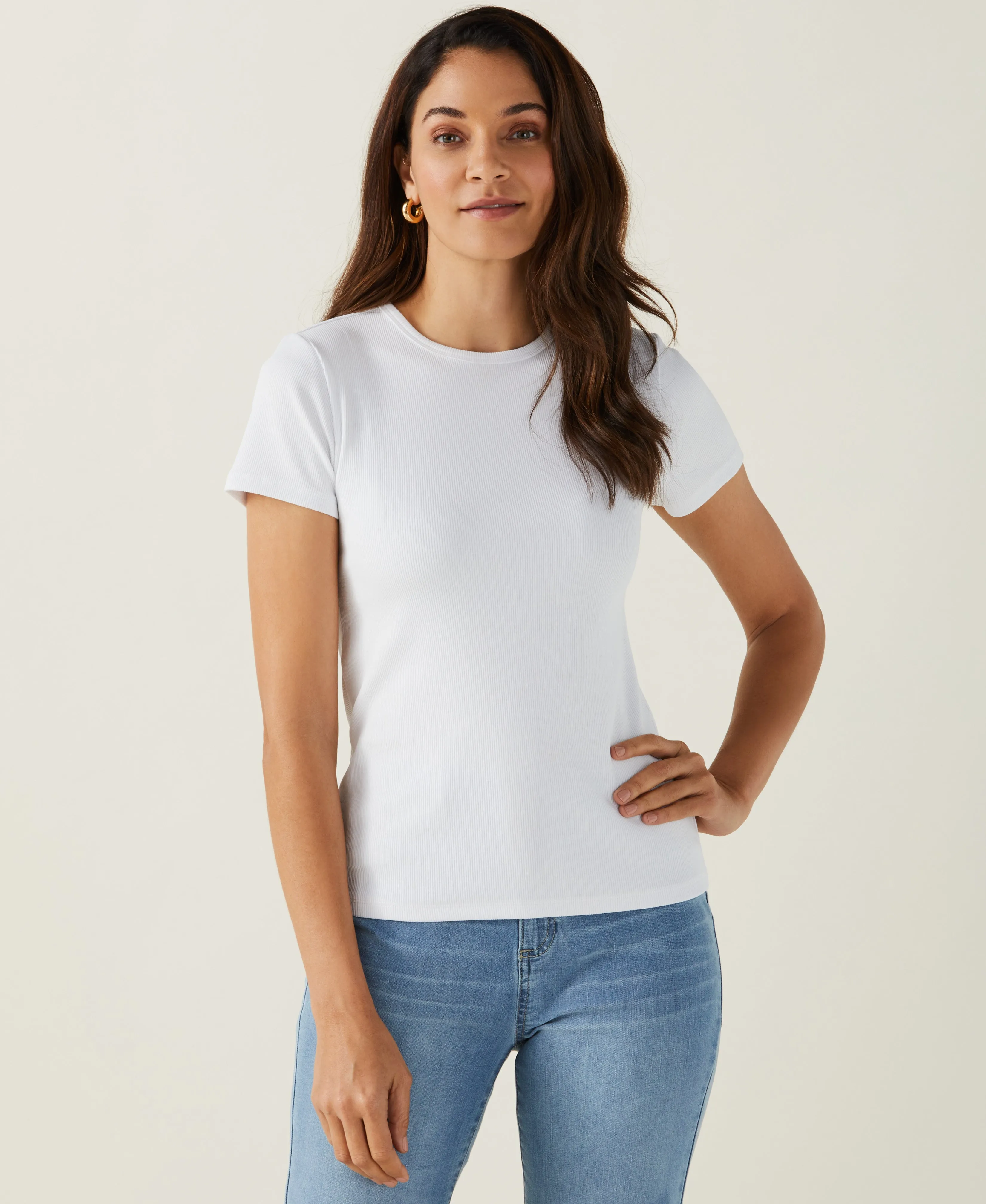 Ribbed Crew Neck Tee Repair Fit Sprint Fit