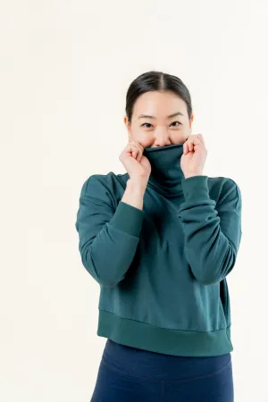 Cool Glow Cozy Fashion All Time Cropped Pullover - Midnight Green