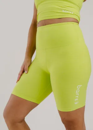 SweatAbsorbentLining High Waisted Biker Short - Summer Lime Heather