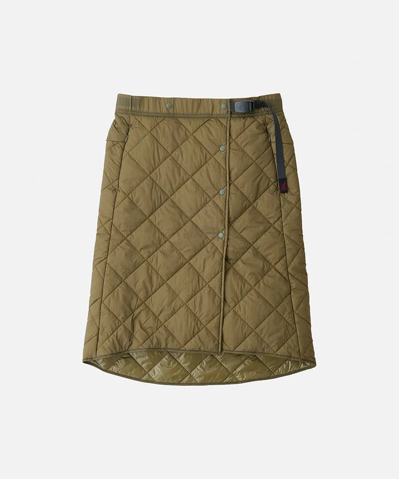 Elasticized Hem Thermal Insulation Quilted Skirt
