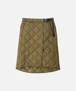 Elasticized Hem Thermal Insulation Quilted Skirt