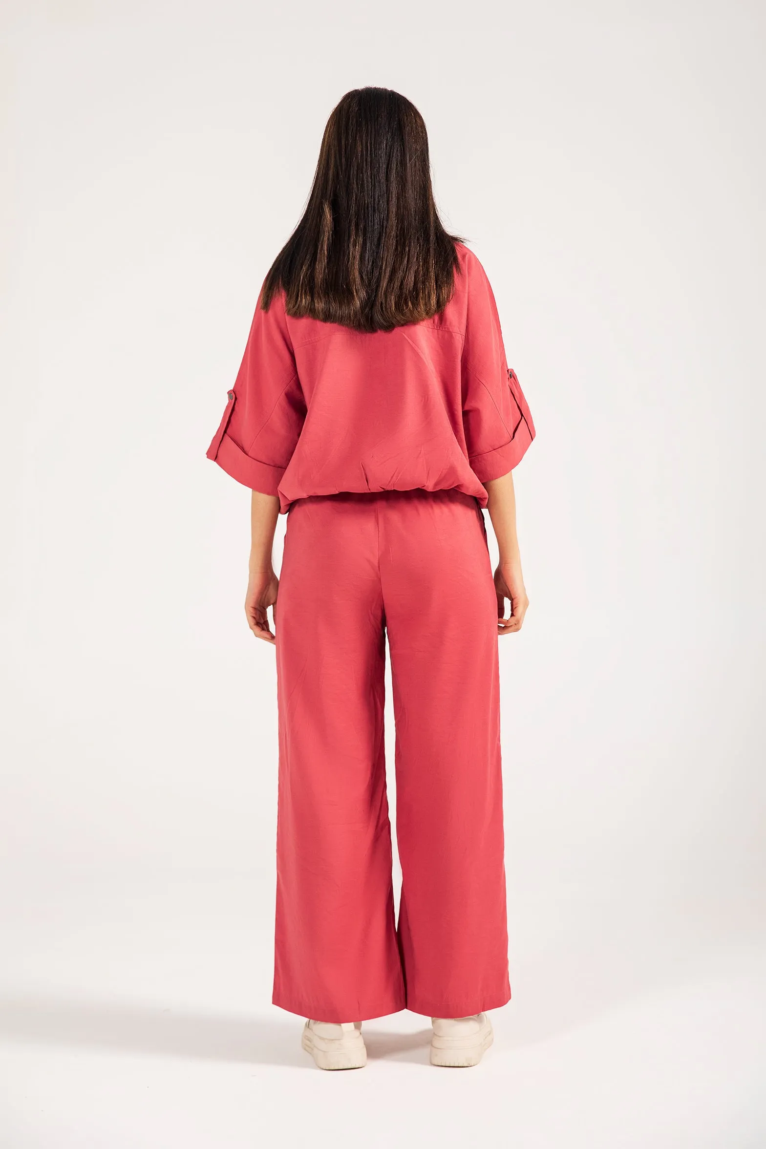 Double Needle Stitching Weekend Wear WIDE LEG TROUSERS