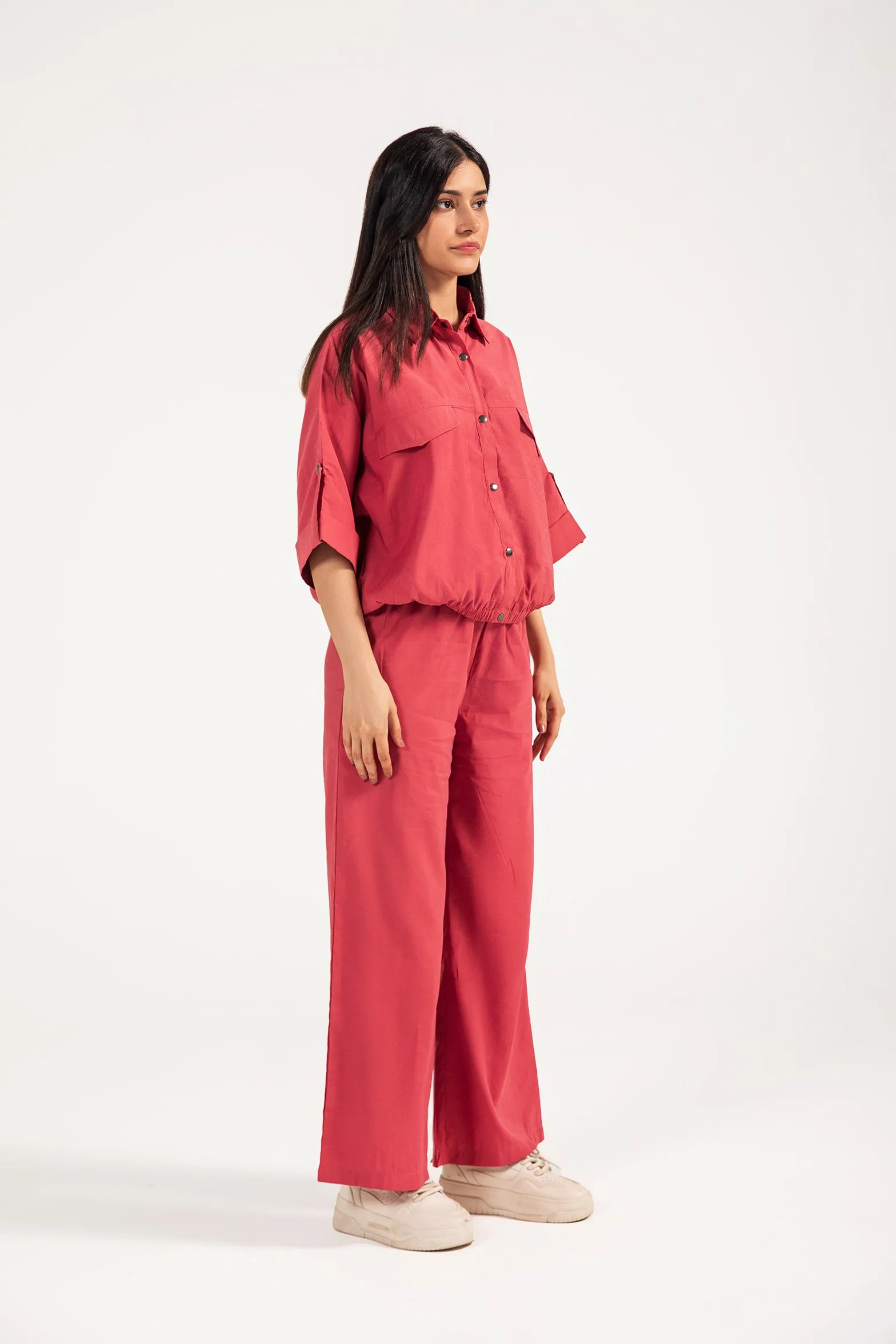 Sleek Design Basic Look WIDE LEG TROUSERS