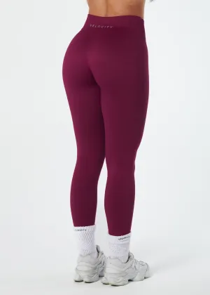 Fresh Vibe For Men Seamless Design SHAPE SIGNATURE LEGGINGS - BERRY