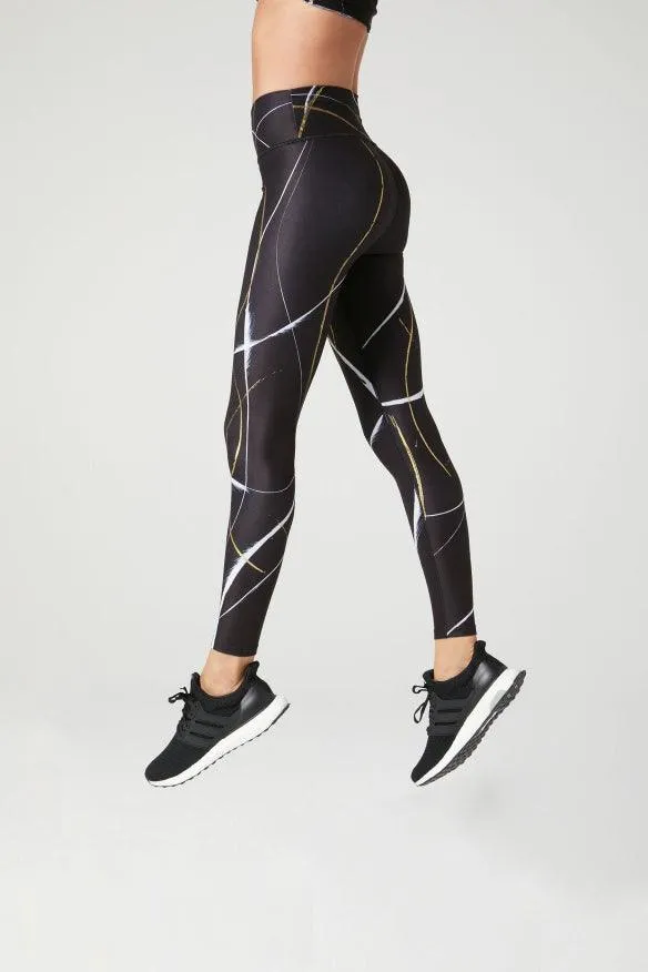 Wear It To Heart Mysterion Foil High Waist Legging Tall Fit Double Layer Flattering Fit