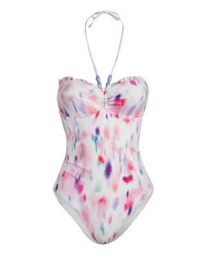 Tropical Swim Talia One Piece In Hazy Ikat Ivory