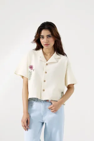 UniversalFit DoubleStitchedEdges EMBROIDERED TEXTURED KNITTED TOP