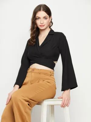 Soft Leggings Soft Socks Madame Black Flare Sleeve Tie-Back Top