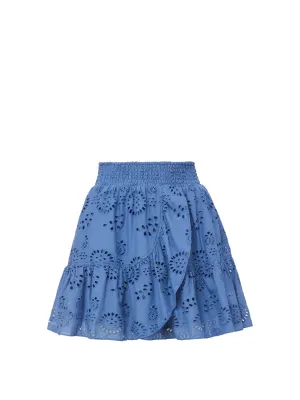 City Tones Izzy Skirt In Steel Blue San Andr??s Eyelet