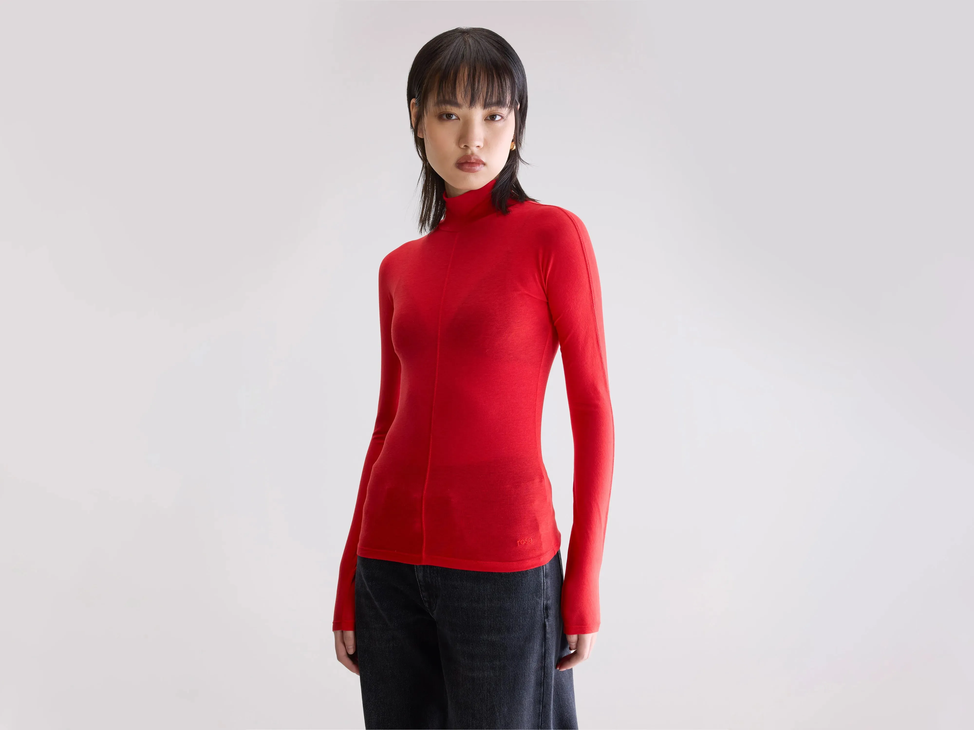 Flawy turtle neck t-shirt (252 / W / SANGUINE) Soft Touch Customizable